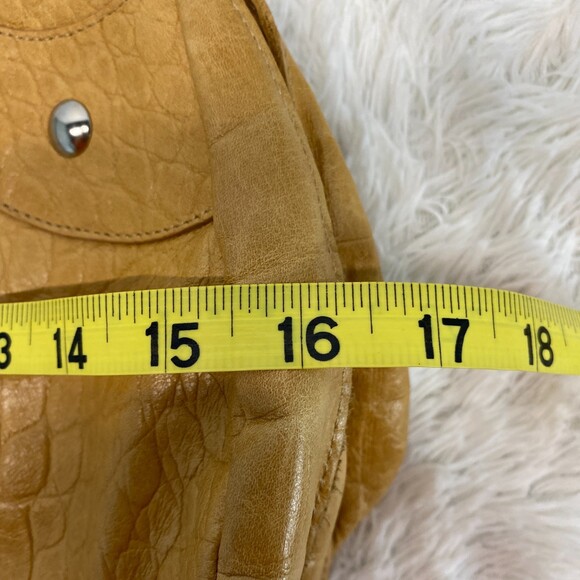 Roberta Gandolfi Italy Womens Tan Leather Braided Handle Large Tote Handbag - Picture 8 of 9